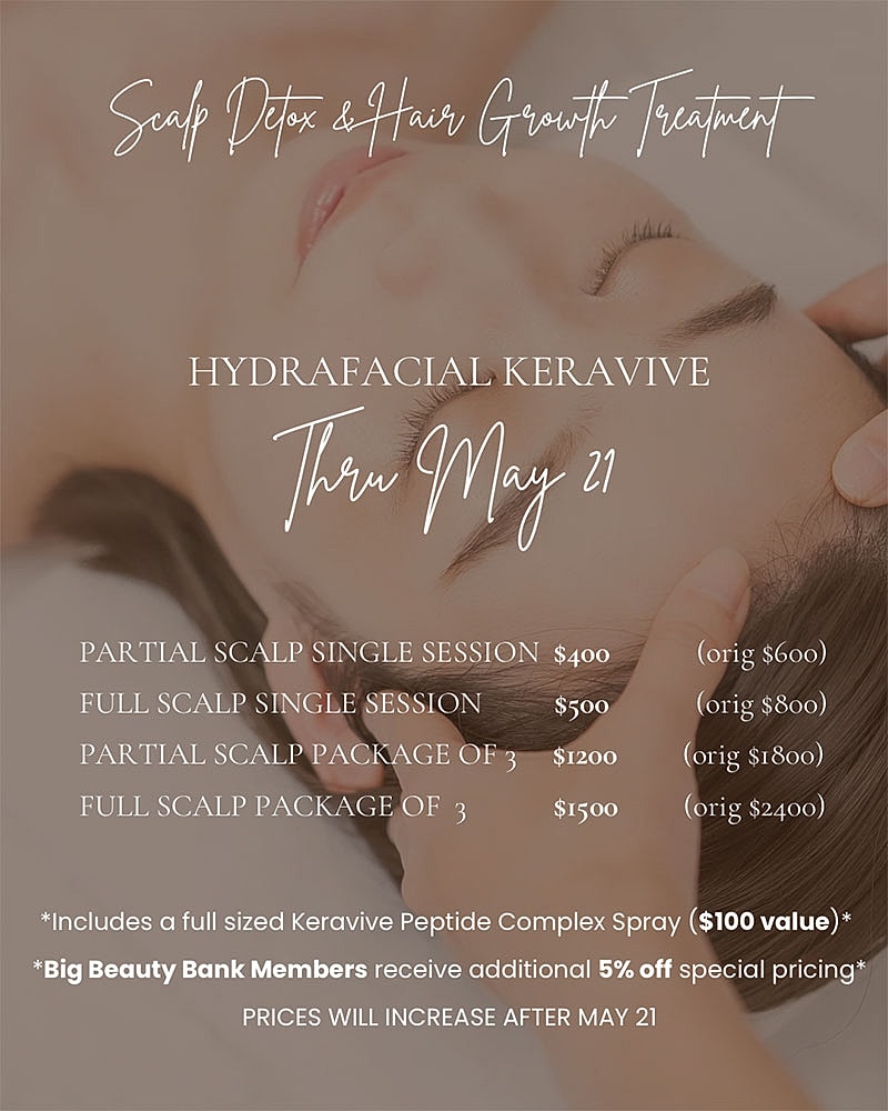 Scalp detox and hair growth treatment advertisement