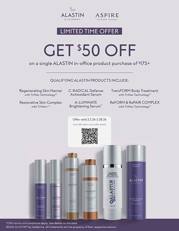 $50 off ALASTIN products promotion flyer
